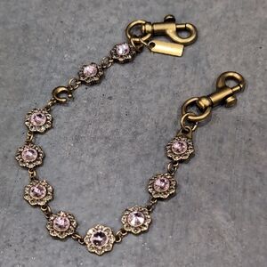 Vintage Style Bracelet with Pink Gems